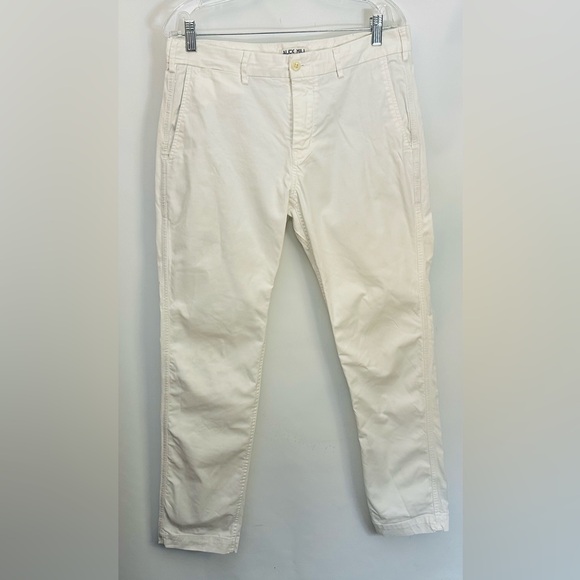 $145 ALEX MILL Pants Mens 32x30” Flat Front Chino Oat Milk Stretch Tapered Hem - Picture 4 of 12